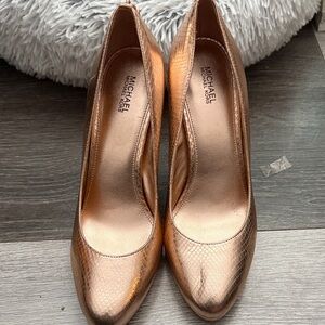 Michael Kors Metallic Rose Gold Heels